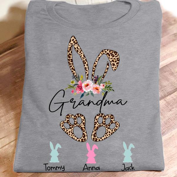 Personalized Name T-shirt Grandma Bunny – Art Gift Unisex T-shirt Hoodie Plus Size S-5xl