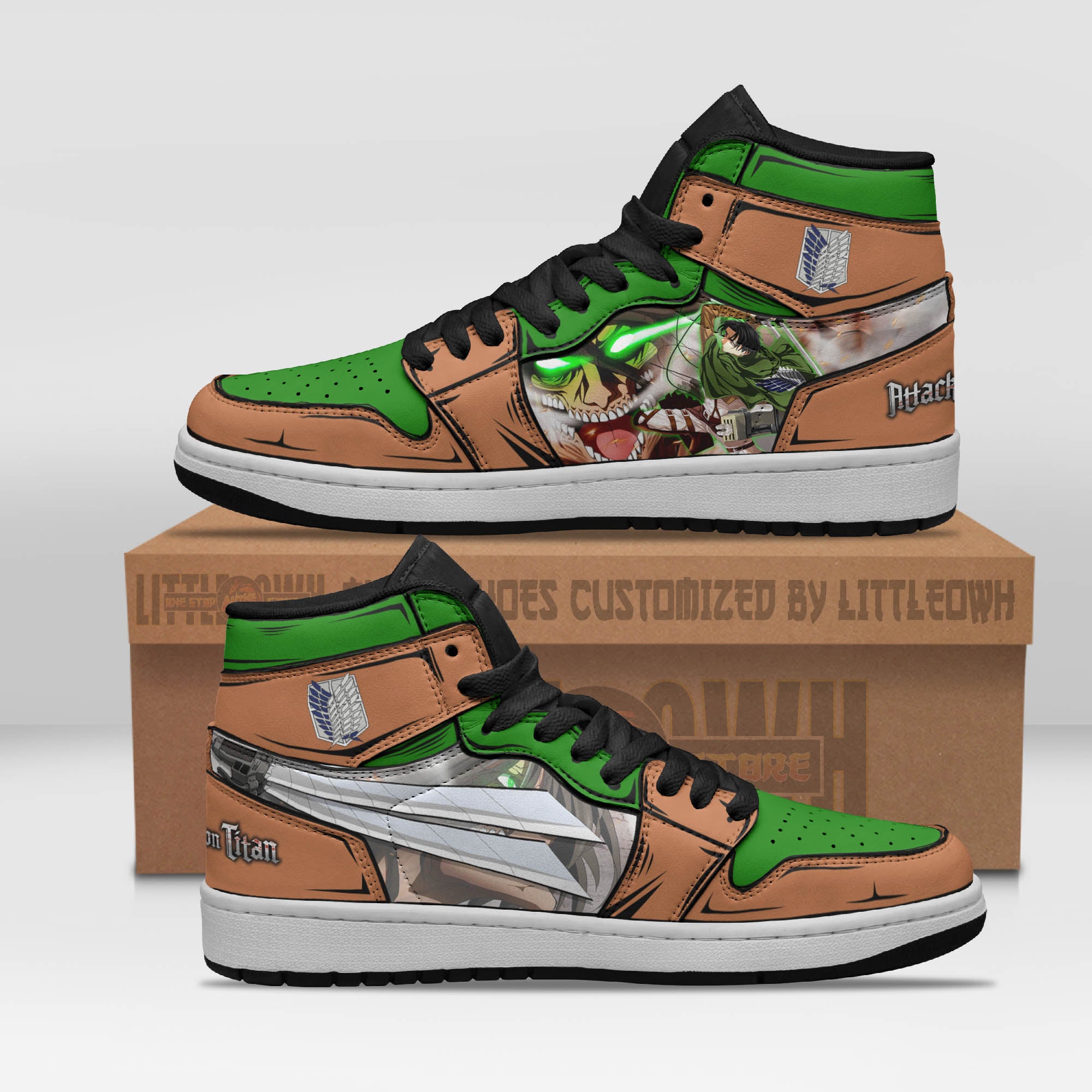 Attack On Titan Levi Ackerman Anime Shoes Custom Jd Sneakers