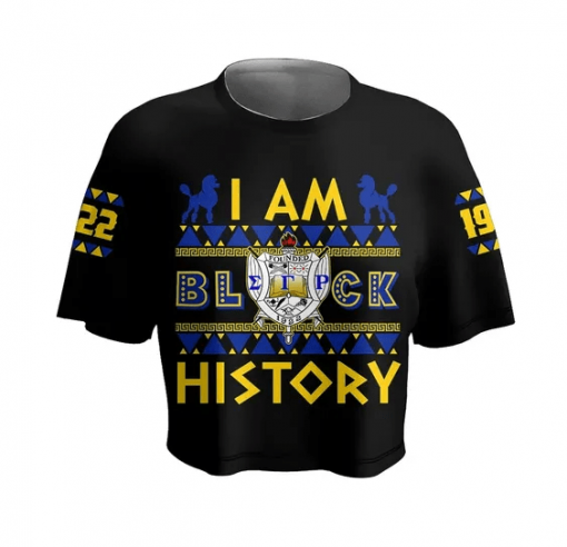 Sigma Gamma Rho Africa Pattern Black Crop Top T Shirt