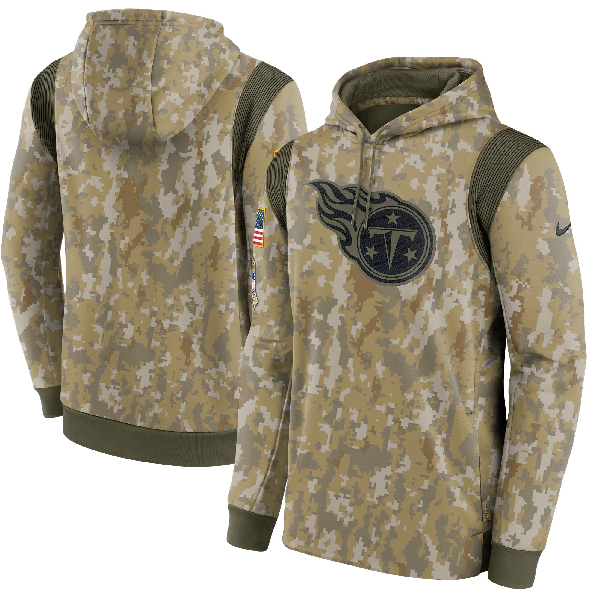 Tennessee Titans 2021 Salute To Service Therma Performance Pullover Hoodie – Camo