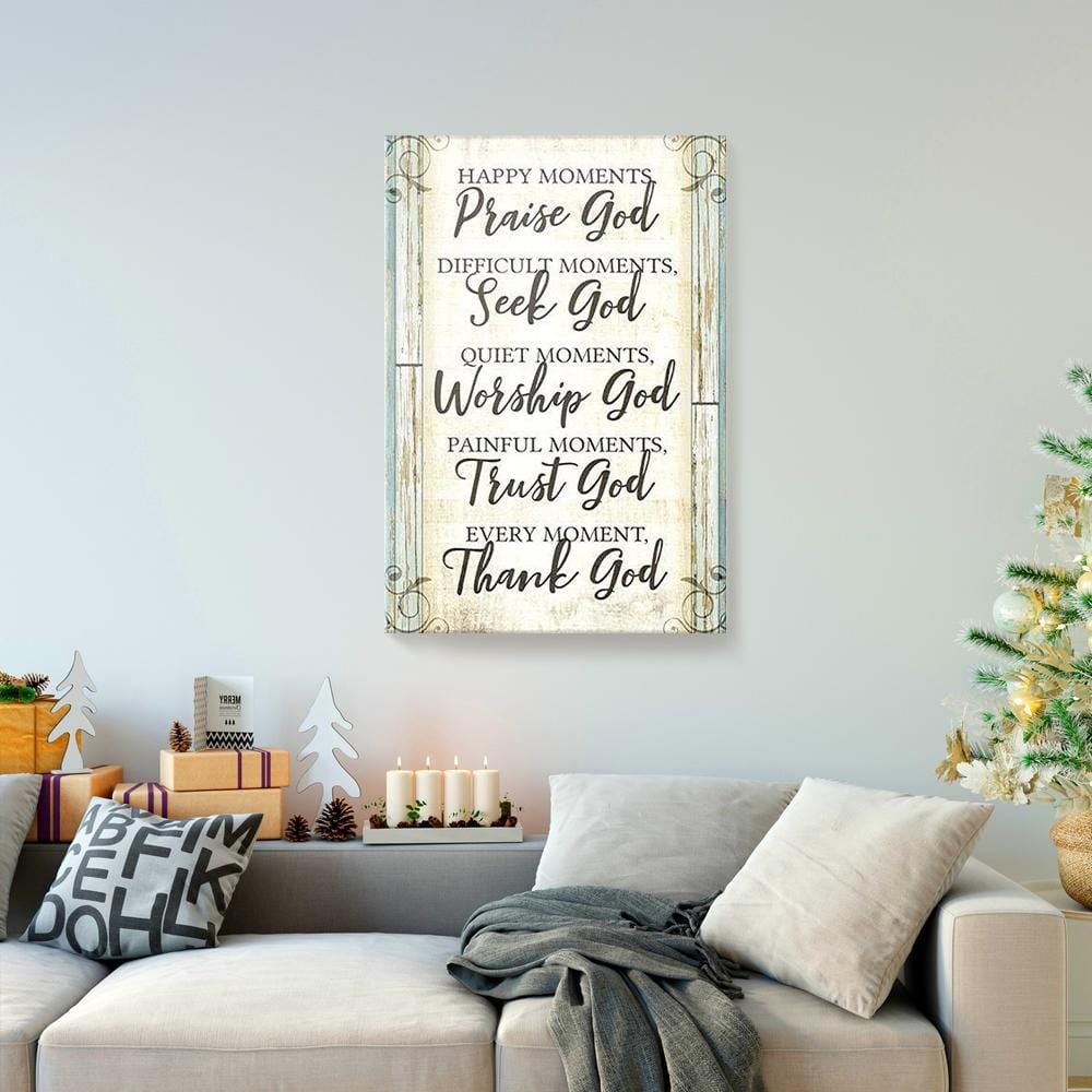 Canvas Art Prints Happy Moments Praise God Thank God Christian Wall Art Canvas Wall Art Home Decoration