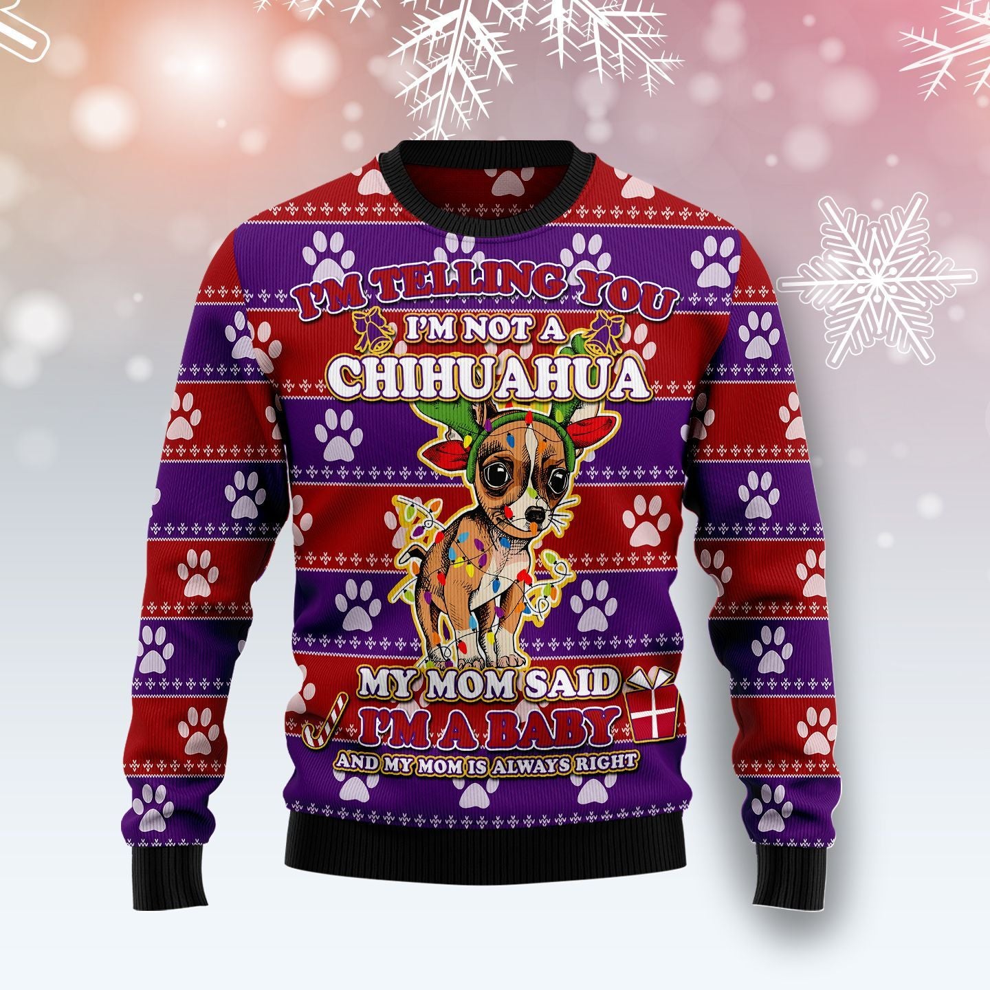 Chihuahua Baby Christmas Sweater, Ugly Christmas Sweater For Dog Lovers