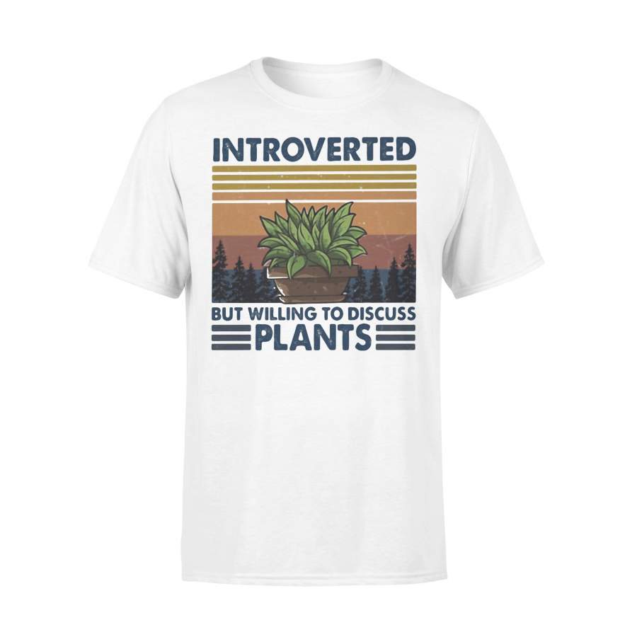 Garden Introverted But Willing To Discuss Plants Vintage Retro T-shirt