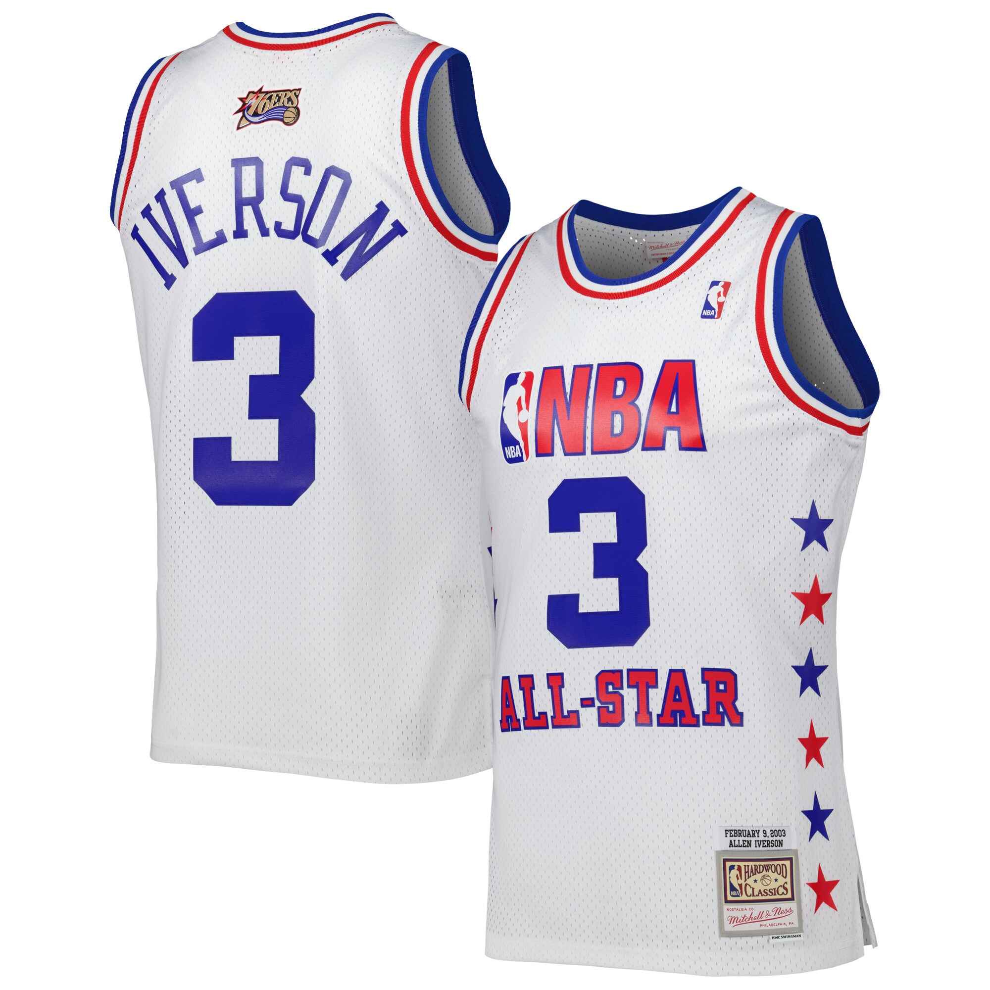 Allen Iverson Eastern Conference Mitchell & Ness 2003 All Star Game Swingman Jersey – White