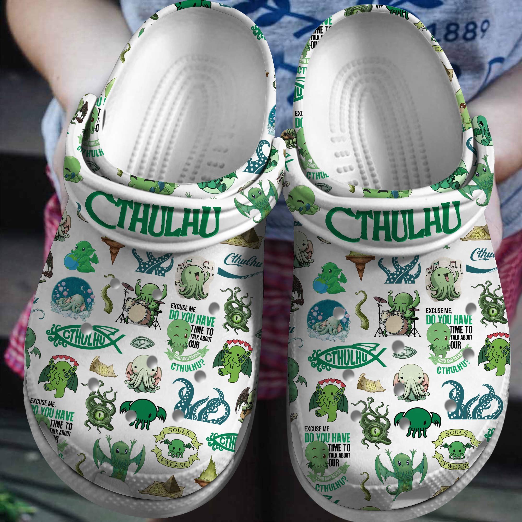 Cthulhu Cartoon Crocs Crocband Clogs Shoes Comfortable For Men Women and Kids