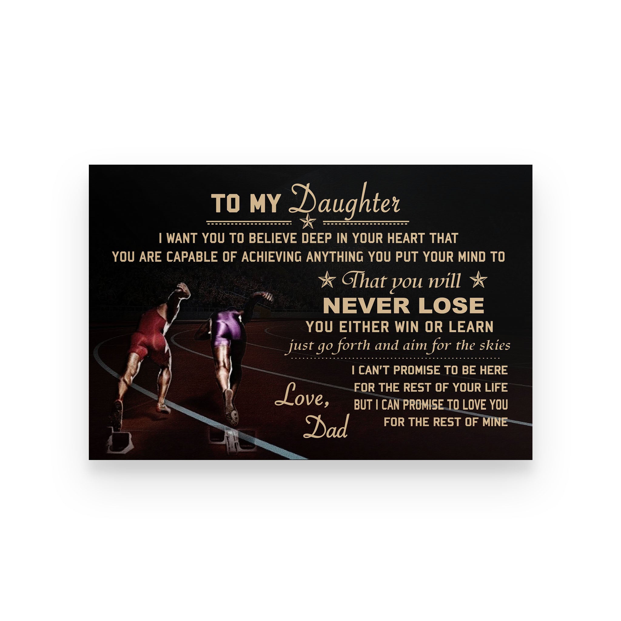 Athletics poster dad to daughter I want you to believe deep in your heart vs3