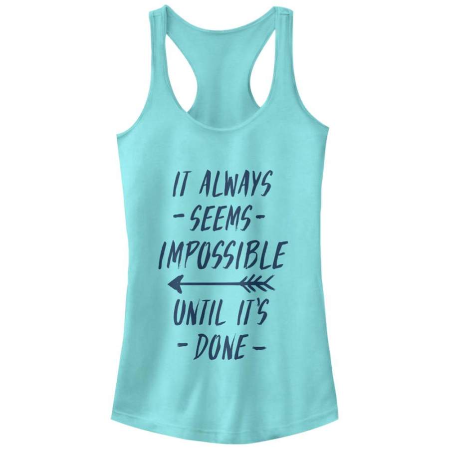 CHIN UP Junior’s Seems Impossible Until It’s Done  Racerback Tank Cancun