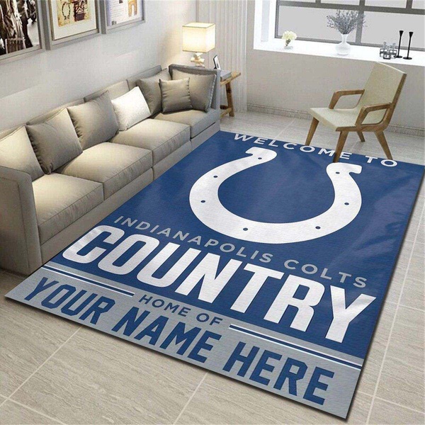 Indianapolis Colts Personalized Rug, Living Room Carpet, Customized Floor Decor