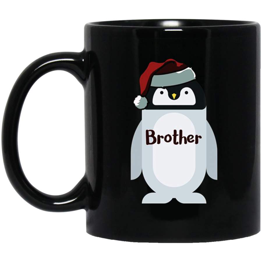 Brother Family Christmas Penguin Pajama Mug 11 oz 15 oz Black Mug