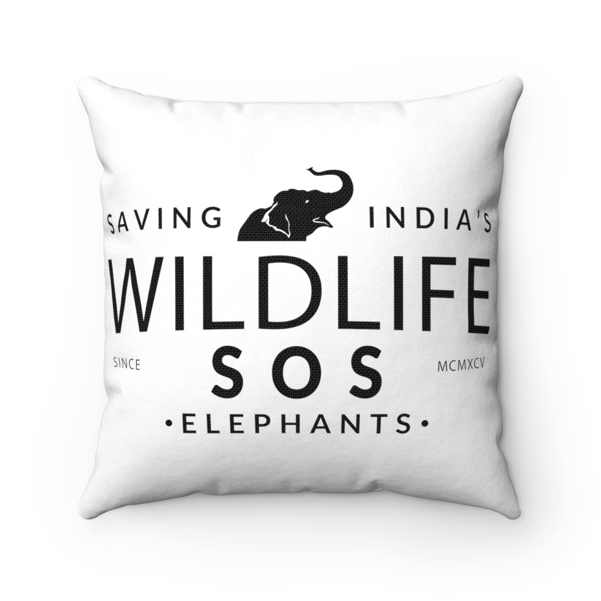 Accessory | Wlsos  Saving Indias Elephants (Black) | Square Pillow