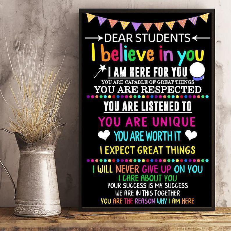 Teacher Poster Portrait Canvas Print For Motivation School Classroom Students Gift Science Teaching Educator College Or Elementary Kids