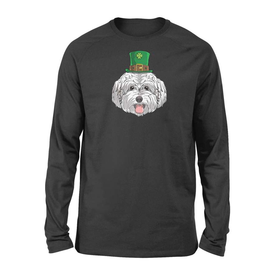 Maltipoo Dog St Patricks Day Leprechaun Puppy Cute Long  Sleeve T-Shirt