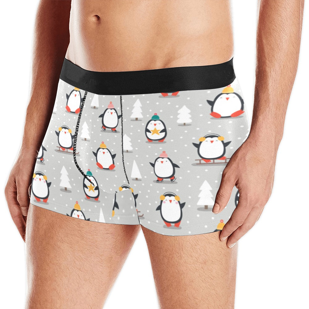 Cute Penguin Christmas Pattern Men’S All Over Print Boxer Briefs Men’S Underwear