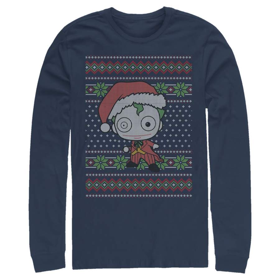 Batman Men’s Ugly Christmas Chibi Joker  Long Sleeve Shirt