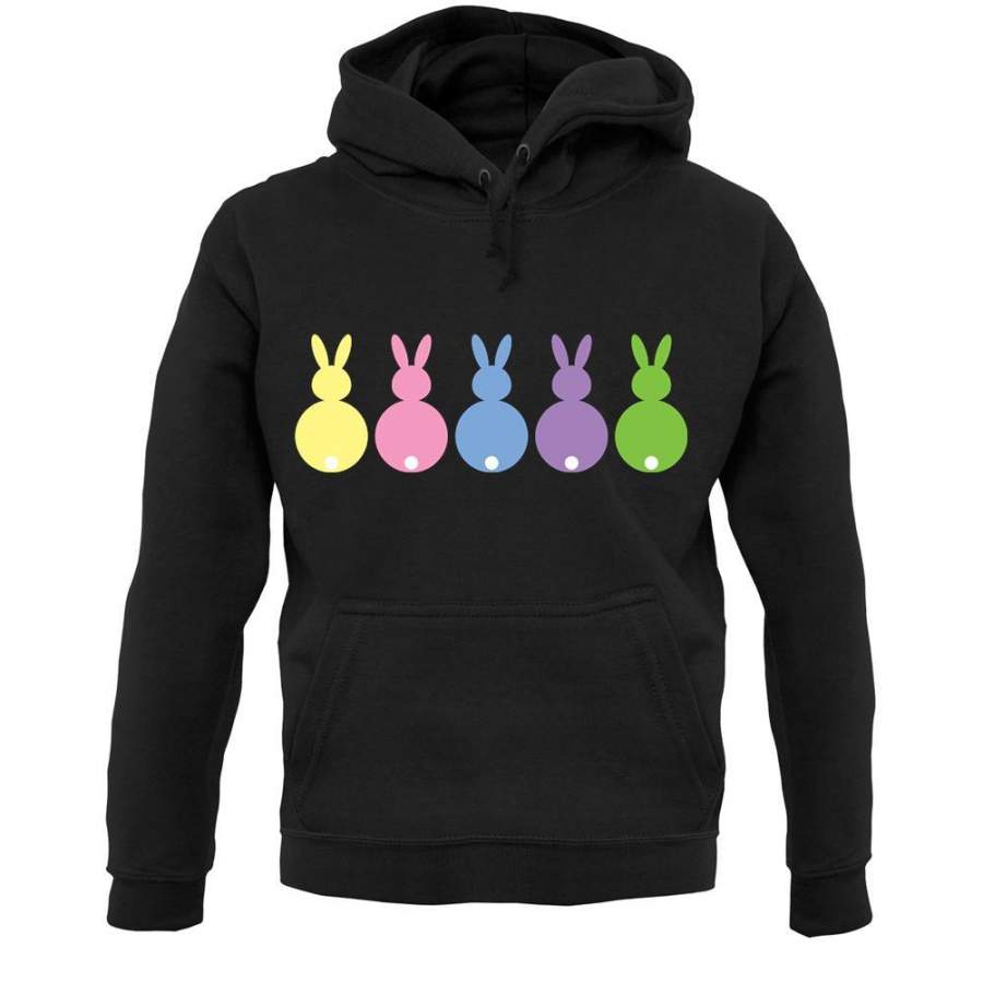 Multi Colour Easter Bunny’s Unisex Hoodie