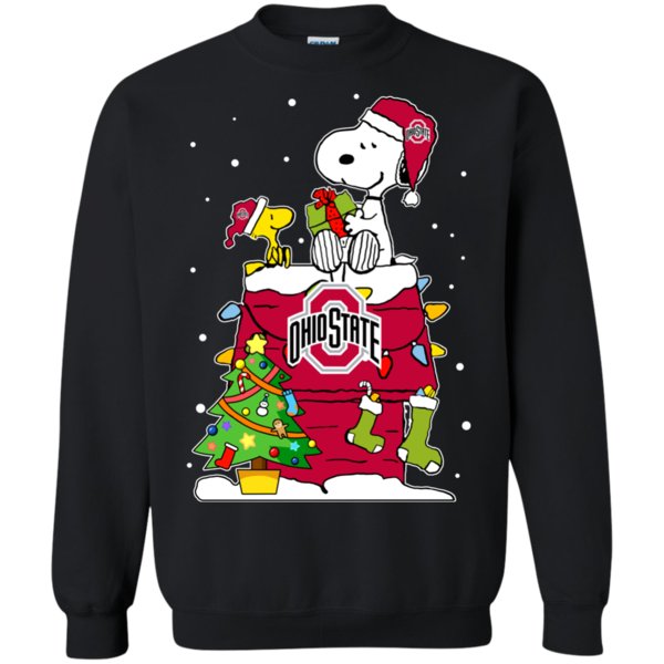 Ohio State Buckeyes Snoopy Ugly Christmas Sweaters Shirts