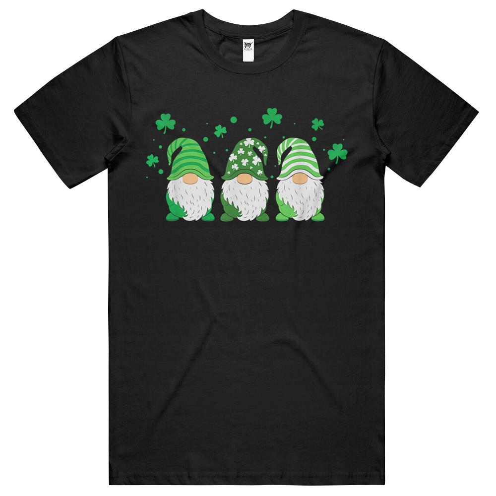 Cute Gnomes Holding Shamrock Leopard Plaid St Patrick’S Day T Shirts