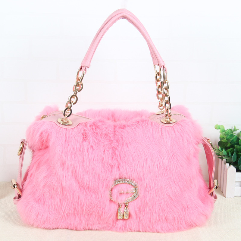 New Real Rabbit Women Bag Crossbody Bags For Designer Fur Bag Woman Shoulder Bag Ladies Chain Bag Fashion Luxury Handbag alx