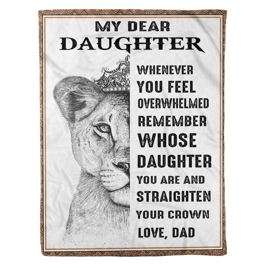 TO MY DAUGHTER - LIONESS - CROWN - Fleece Blanket - TEENIDI Store