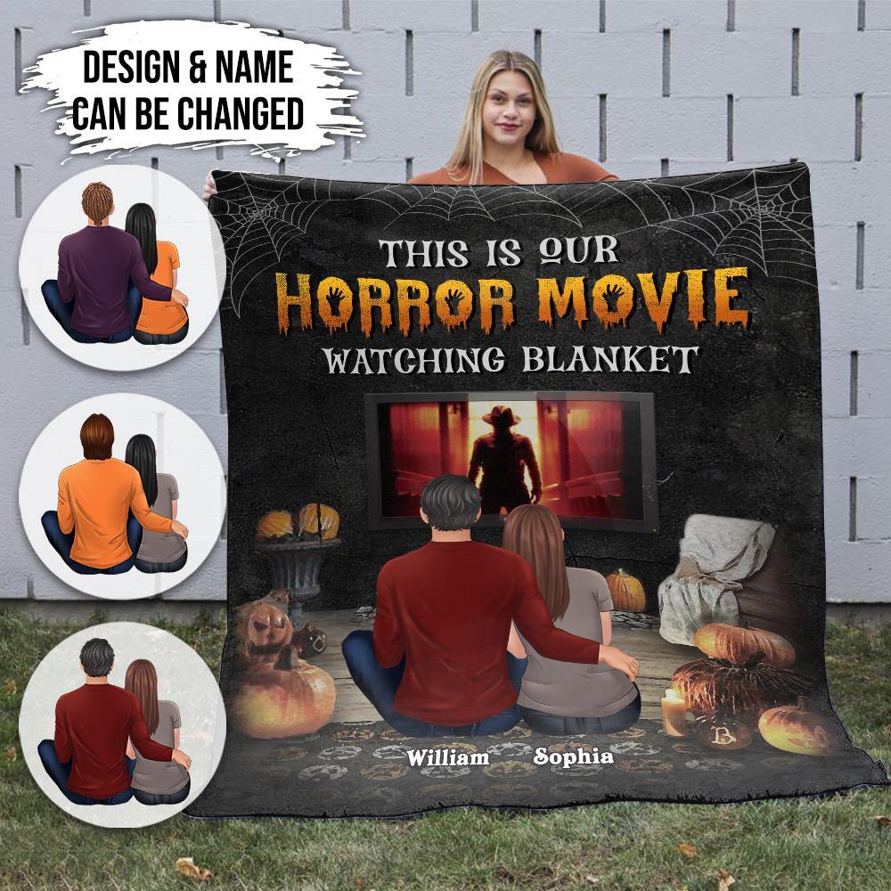 Our Horror Movie Watching Blanket Personalized Halloween Blanket