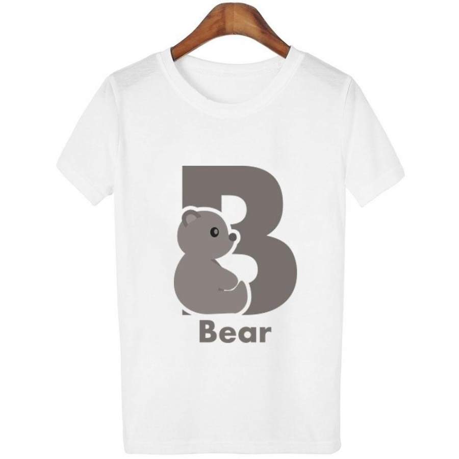 Summer Fashion New Cute Bear Graphic Print Cotton T Shirt Women T-Shirt Casual Short Sleeve Tee Shirts Female