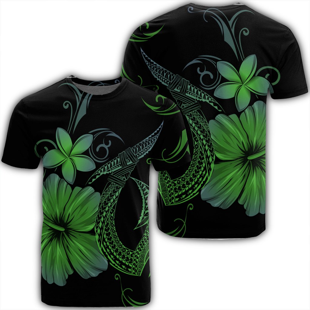 Hawaii Fish Hook Hibiscus Plumeria Polynesian Green Ah Ha41233