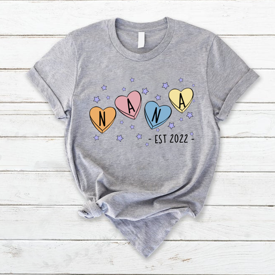 Personalized Nana Est Heart Shirt