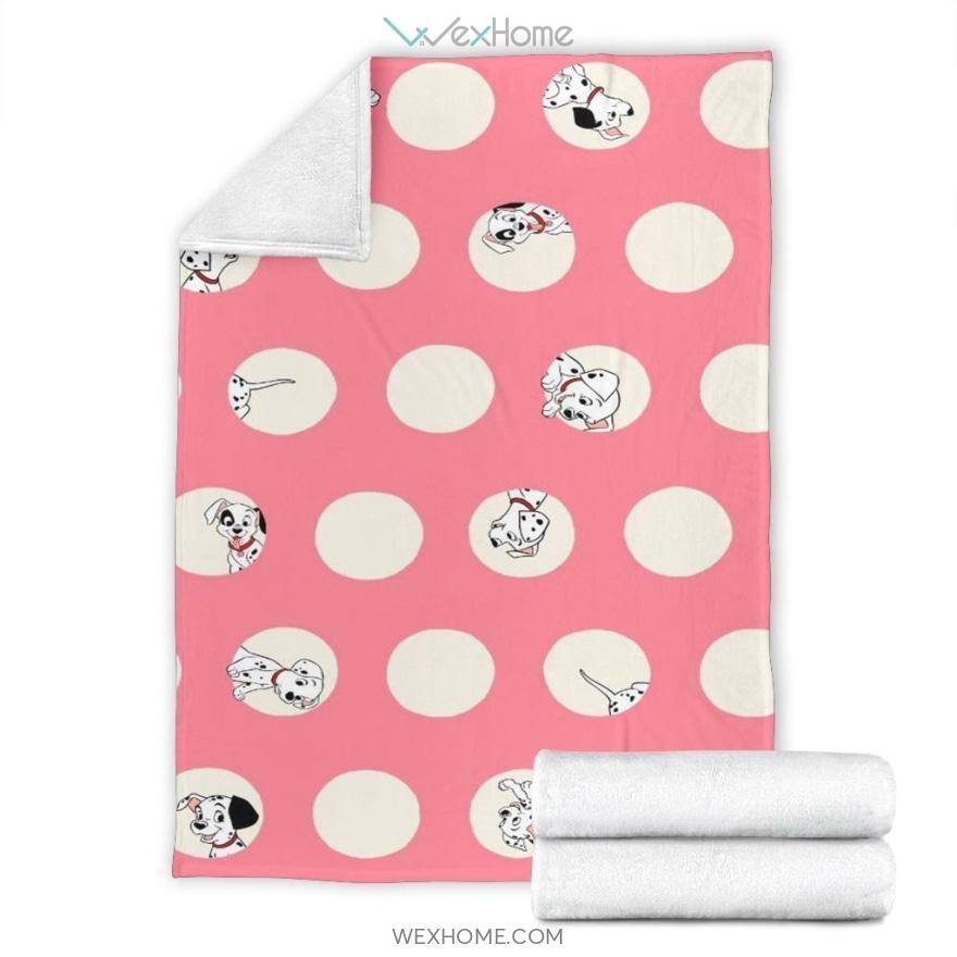 Funny Dot Pink Dalmatian Cartoon Premium Blanket Collection W1111