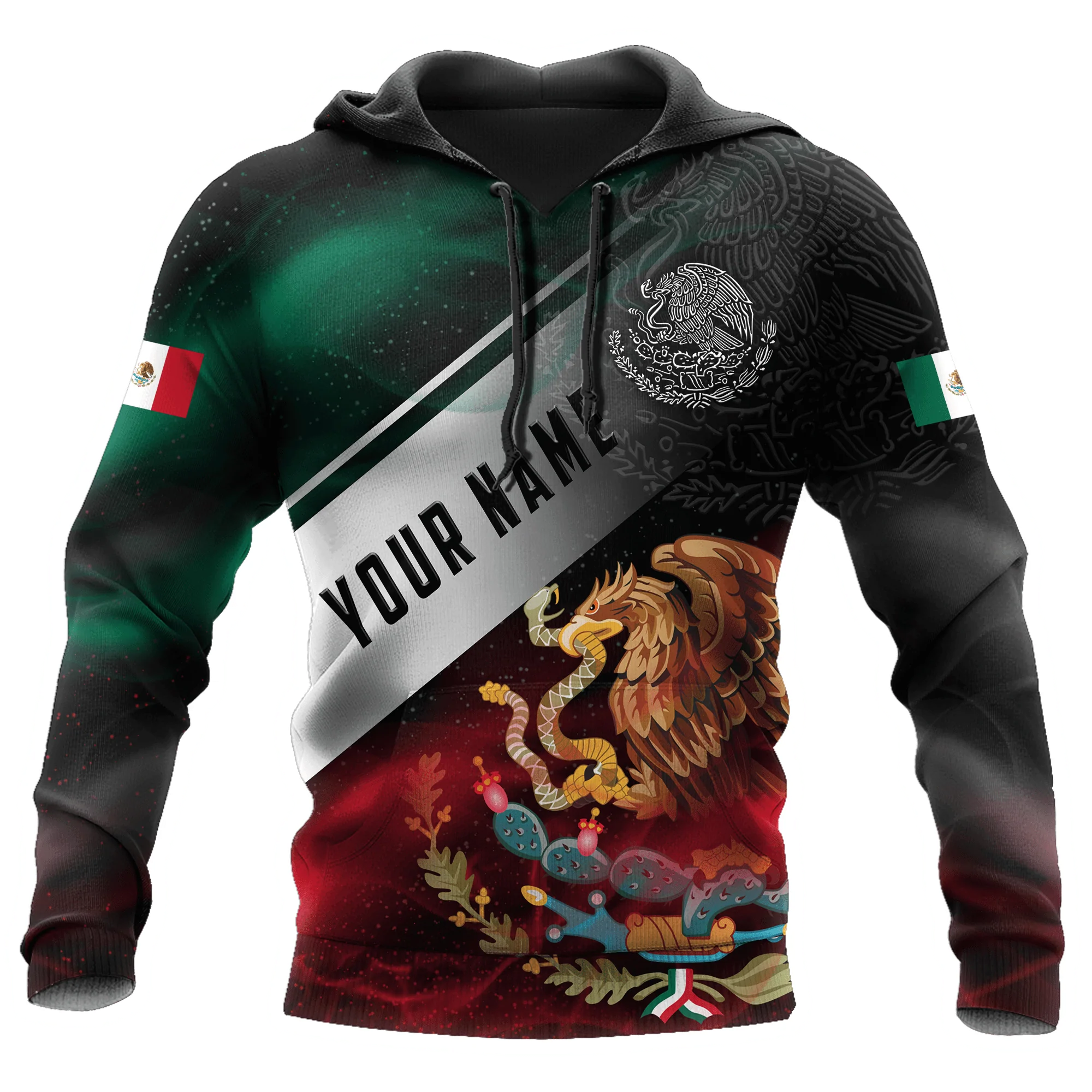 Coolspod Personalized Mexico Smoke 3D Unisex Hoodie, Mexico Eagle On Hoodie, Mexico Hoodies