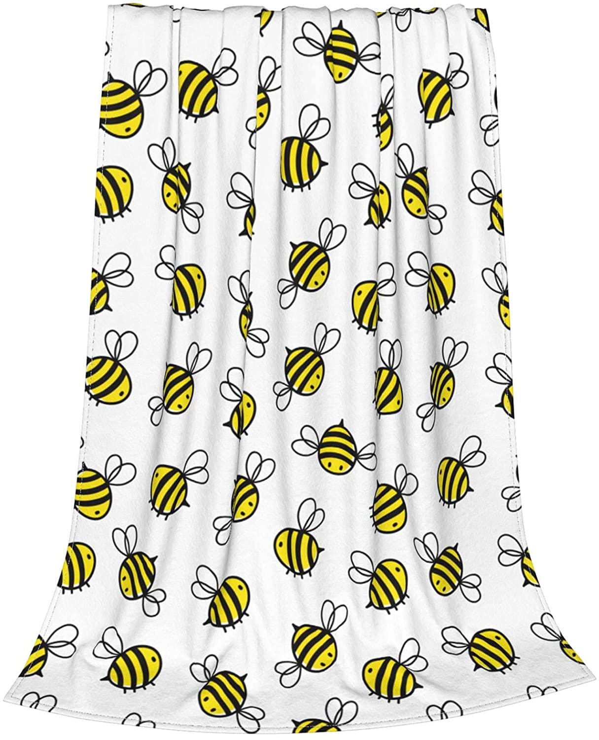 Bee Throw Blanket Fleece Flannel Blankets Couch Sofa Bed Blanket For Kids Teen Adults, Bee Blanket, Gift For Kids