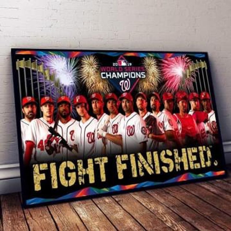 Washington Nationals 2019 World Series Champions Fight Finished Poster Canvas