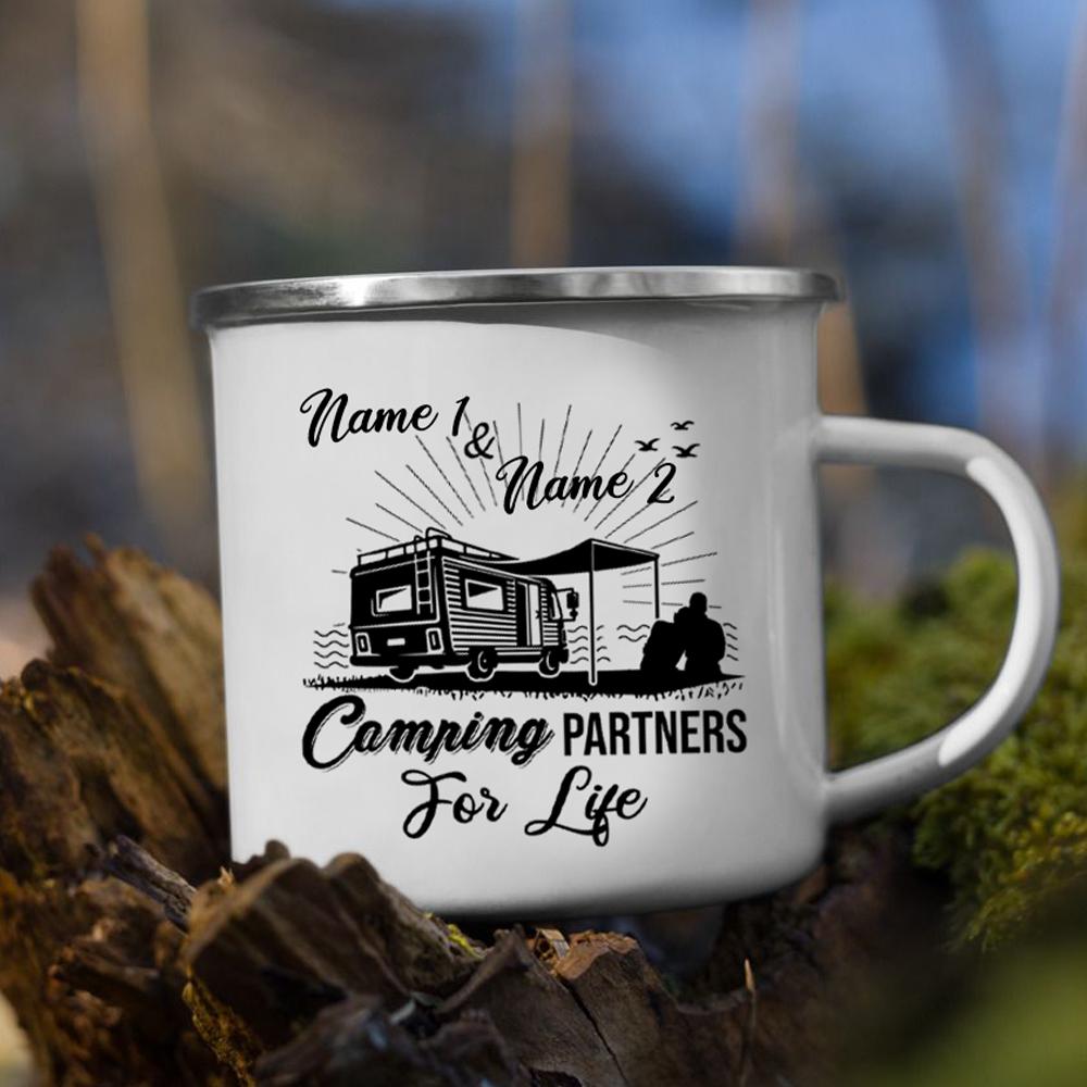 Personalized Camping Partners For Life Camping Mug For Couple For Husband And Wife