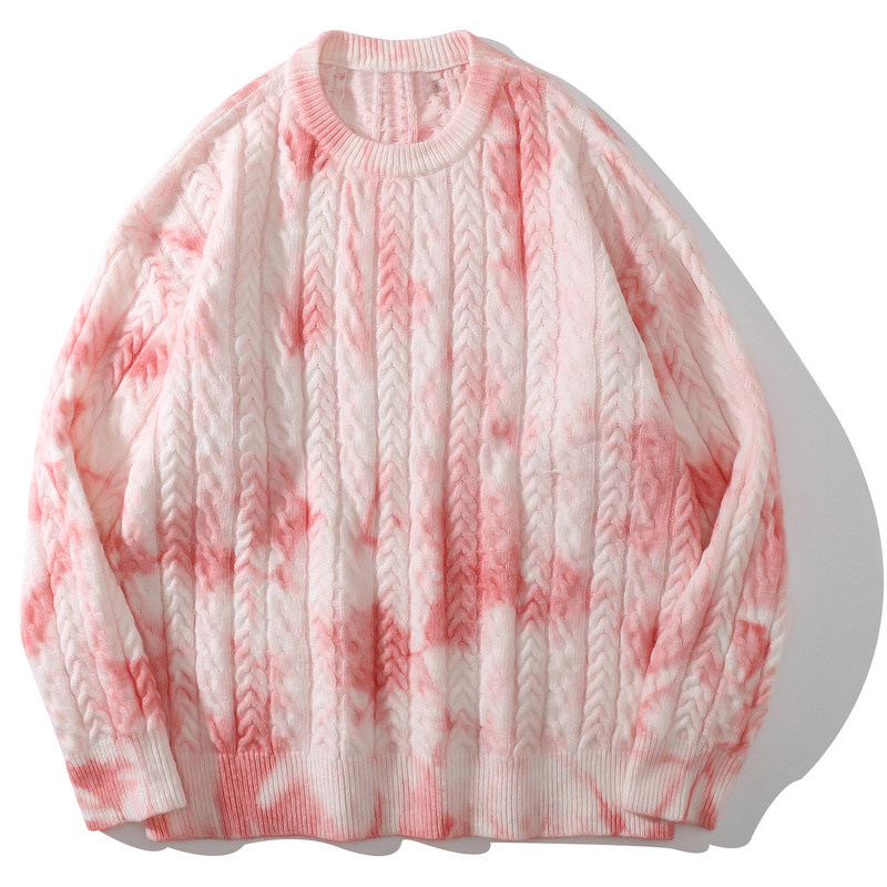 Cable Knitted Sweater Tie Dye