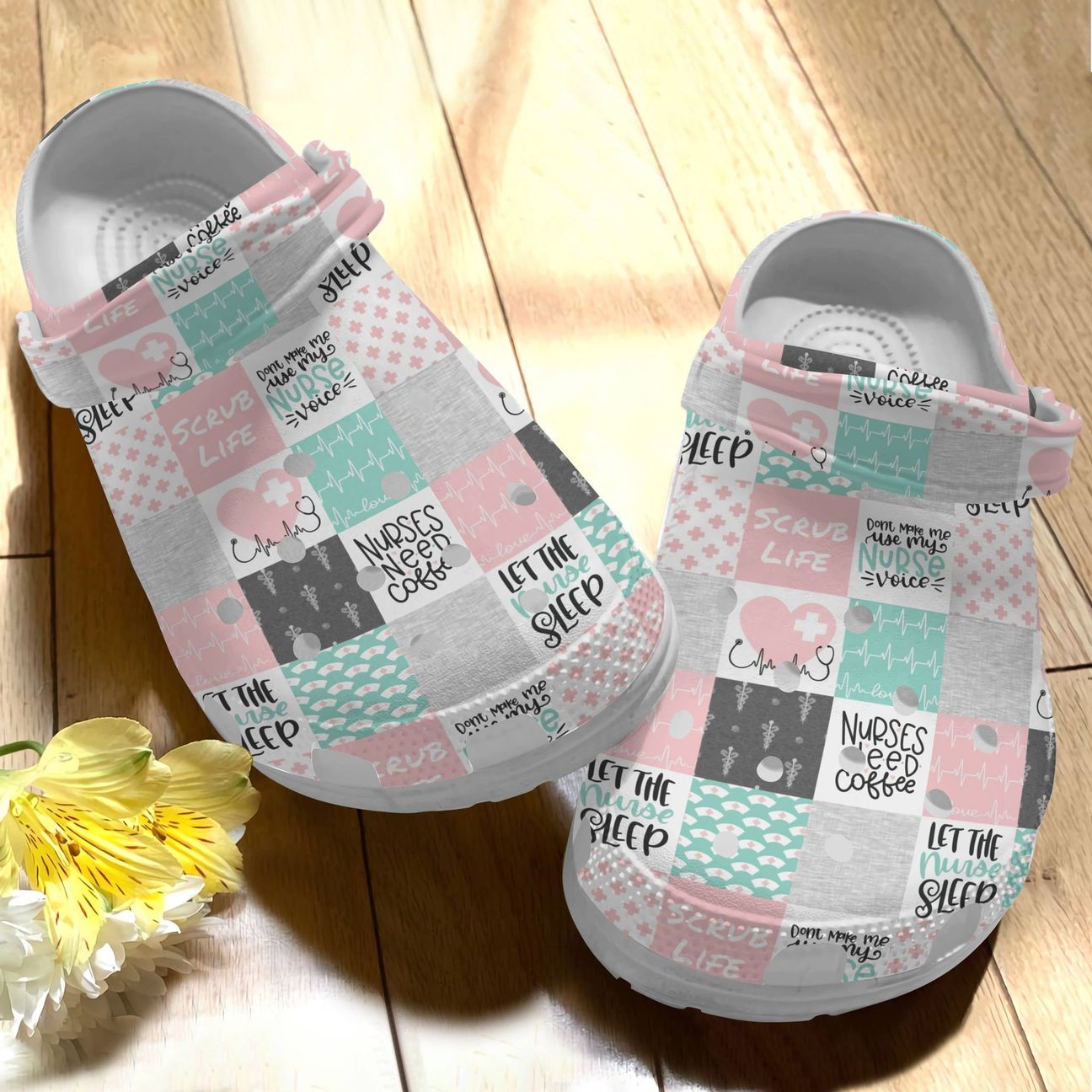 Nurse Personalize Clog, Custom Name, Text, Fashion Style For Women, Men, Kid, Print 3D Let The Nurse Sleep