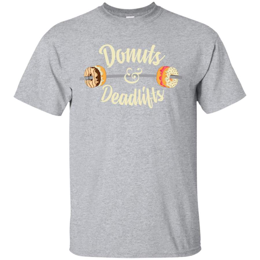 AGR Donuts and Deadlifts Funny Workout Doughnut T-shirt