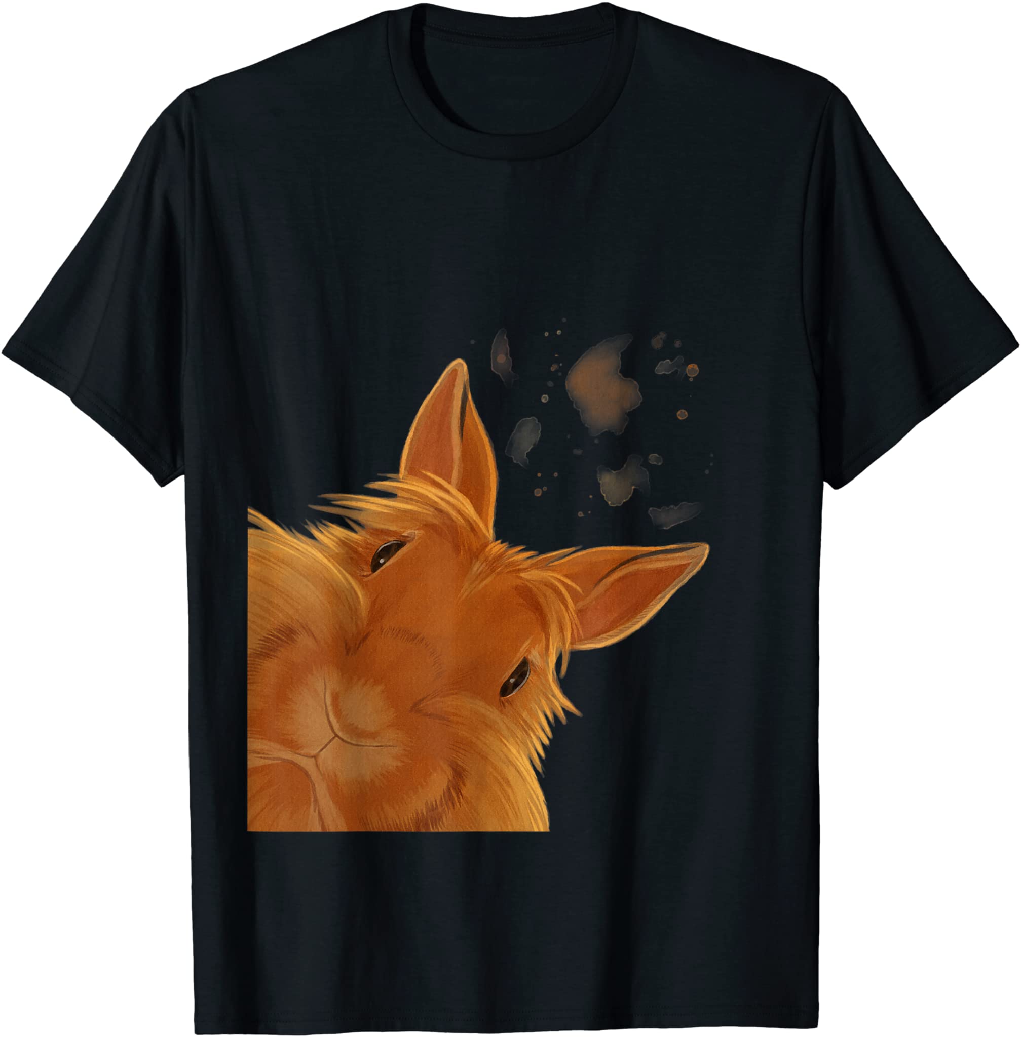 Funny Curious Lionhead Rabbit T-Shirt