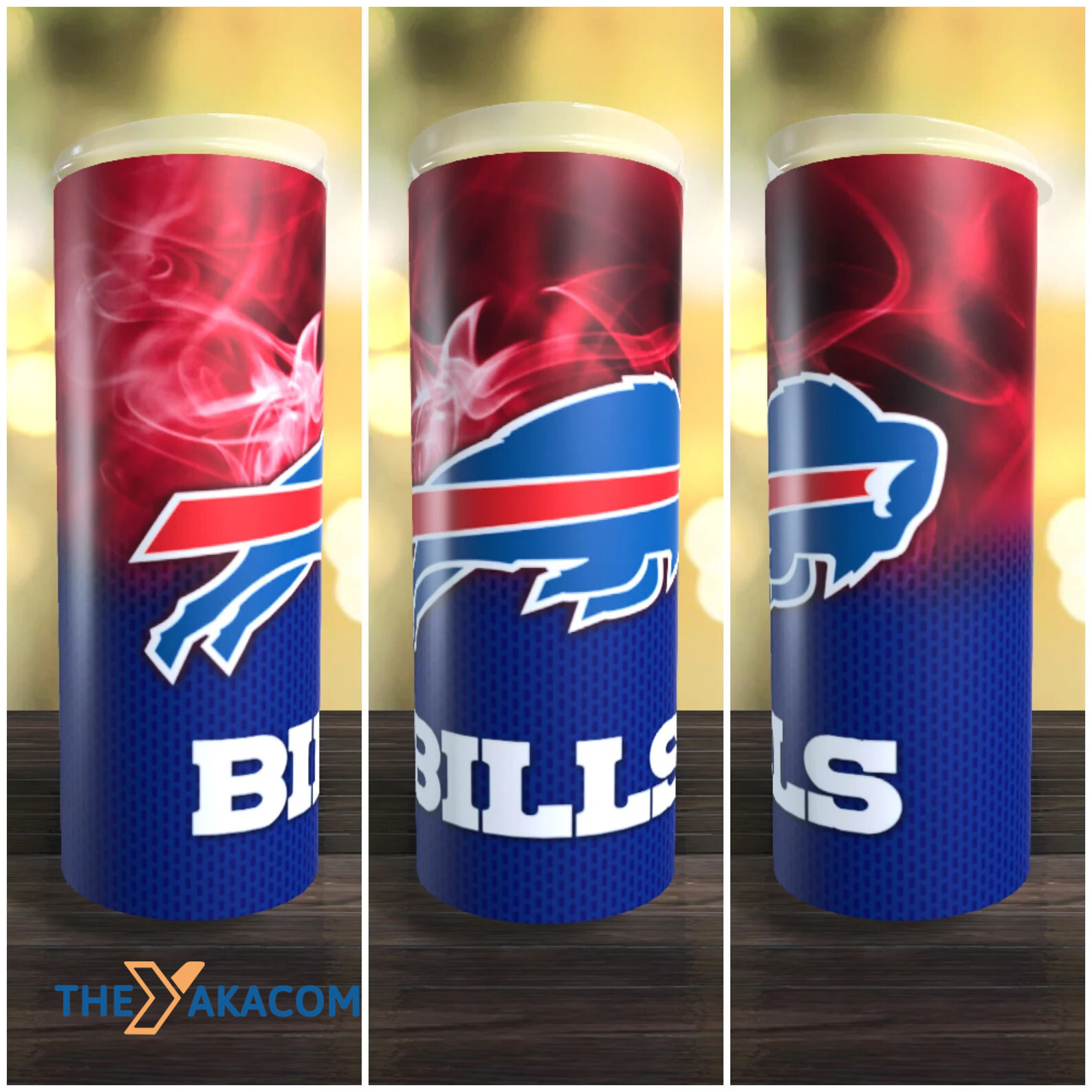 American Football Team Red And Blue Background Inspired Graffiti Bisons Bills Tumbler