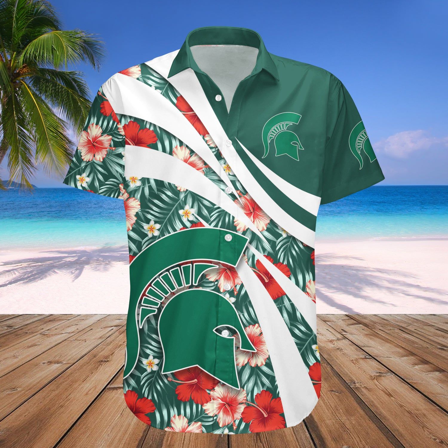 Michigan State Spartans Hawaii Shirt Hibiscus Sport Style – NCCA