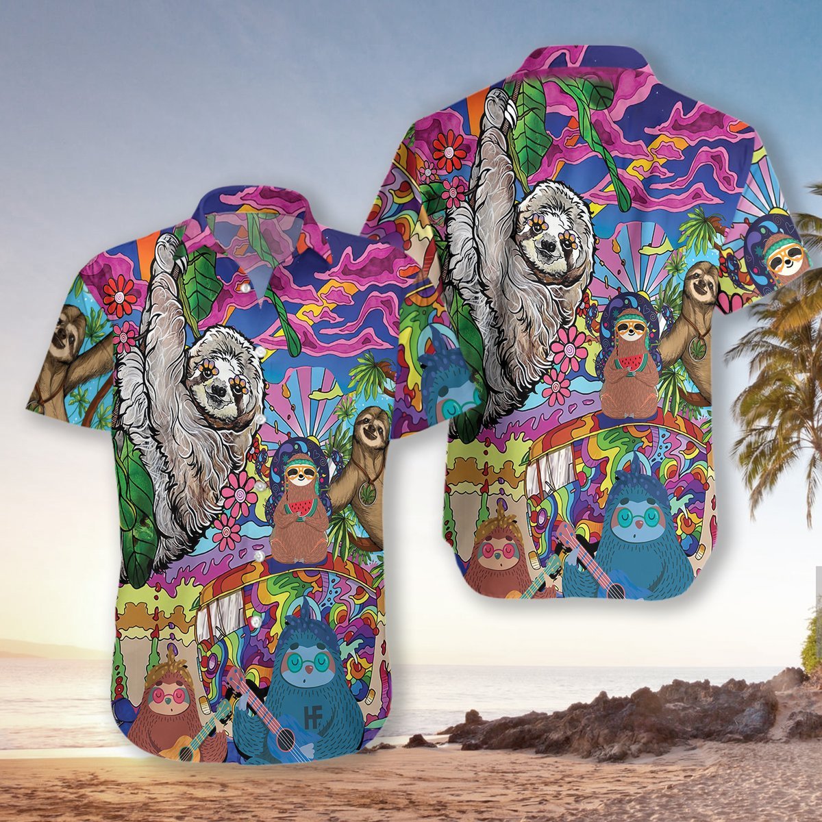 Sloth Hippie Hawaii Shirt Unisex Adult Ha25482