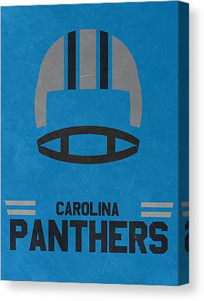 Carolina Panthers Vintage Art Joe Hamilton Canvas Print