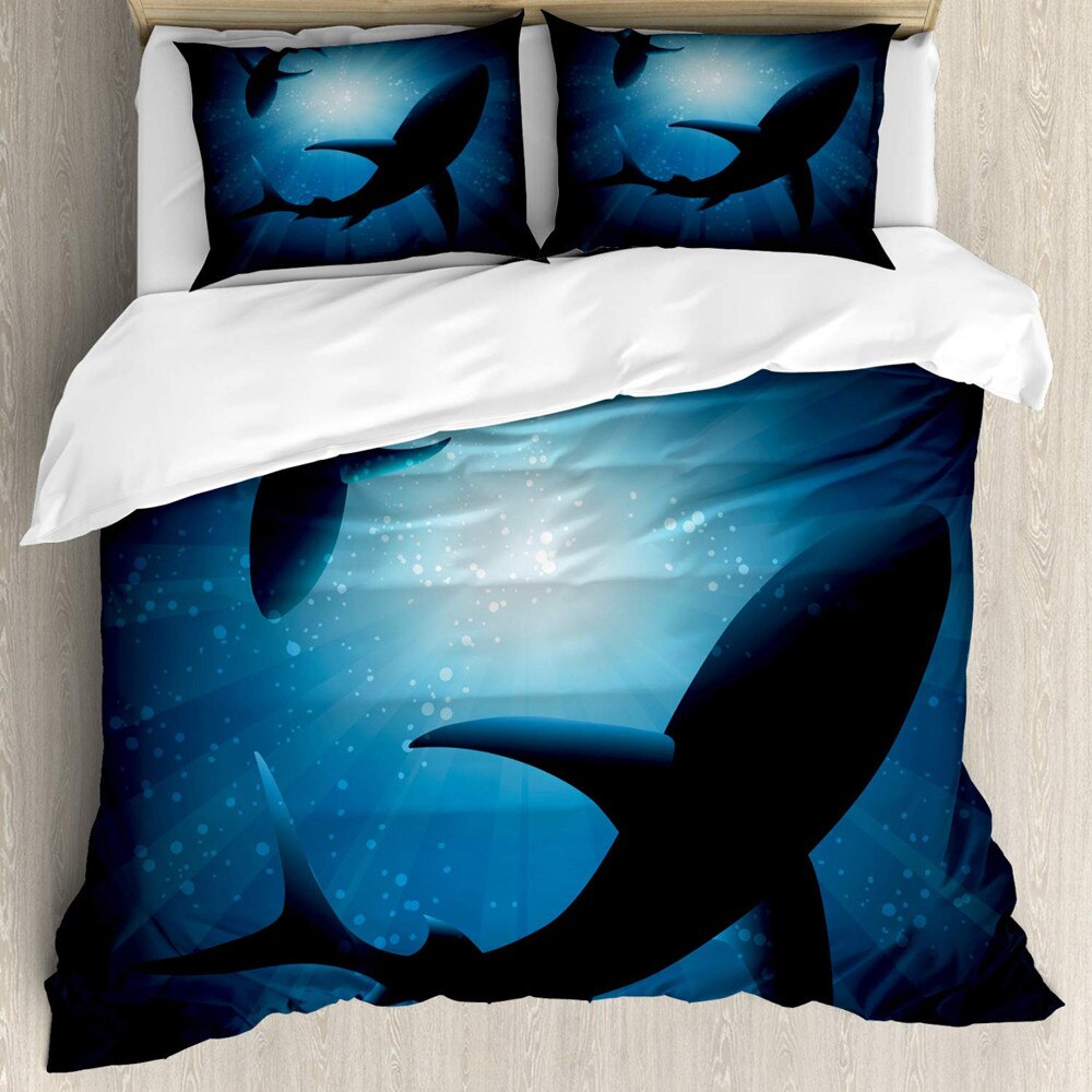 Shark Duvet Cover Set Types Of Sharks Pattern Duvet Cover Set Bedclothes Pillowcase Double Queen King Size Bedding Set