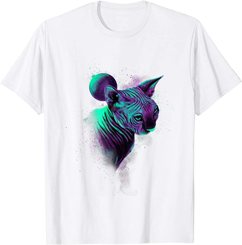 Colorful Cat Hand Drawn – Paws Kitten Painting Lover Gift T-Shirt