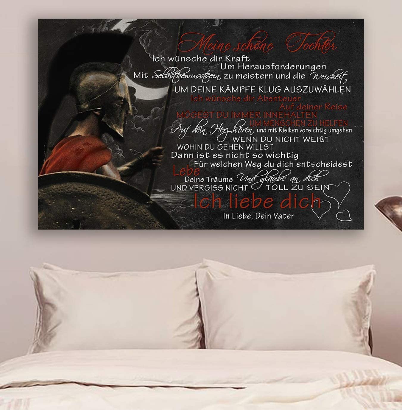 Poster for Room Aesthetic -Command Strips Wall Decor – Cv1194 Lda Spartan Poster – Dad to Daughter – I Wish You The Strength Ger