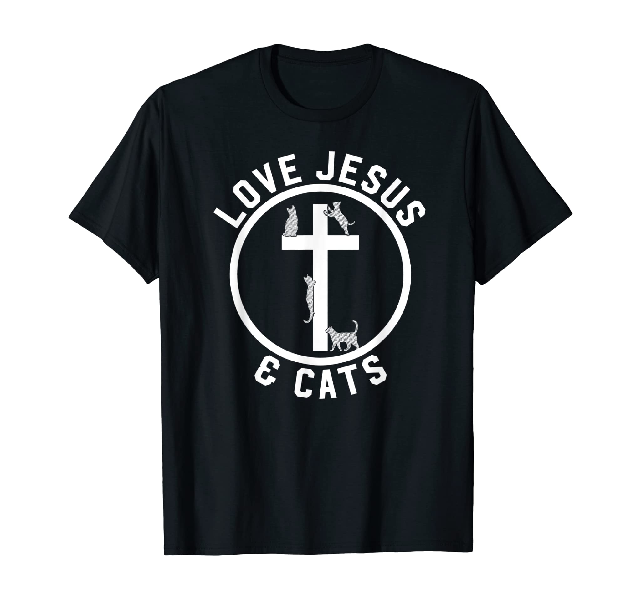 Christian T Shirt Love Jesus Cats Lover Funny Religious Gift