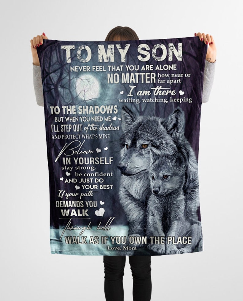 Custom To My Son Mom Fleece Blanket Christmas Gift From Grandma Grandpa Papa Pop Pop Lion Mom Christmas Gift Family Gift For Son