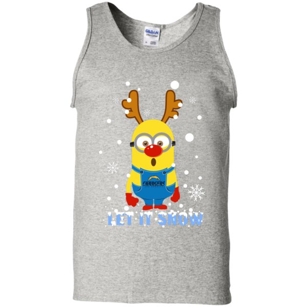 Xmas Shirt For Los Angeles Chargers Vs Minion Fans Tank Top