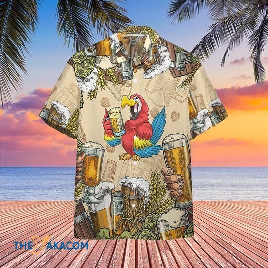 Parrot And Beer Funny Beach Shirt Best Gifts For Drinkers Hawaiian Ha96876