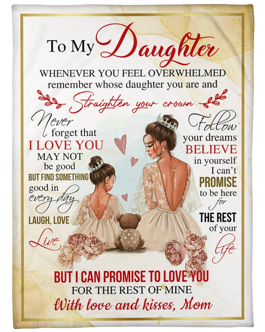 To My Daughter, Mom & Daughter, Never Forget That I Love You Fleece Blanket Gift For Family For Birthday Home Decor Bedding Couch Sofa Soft And Comfy Cozy