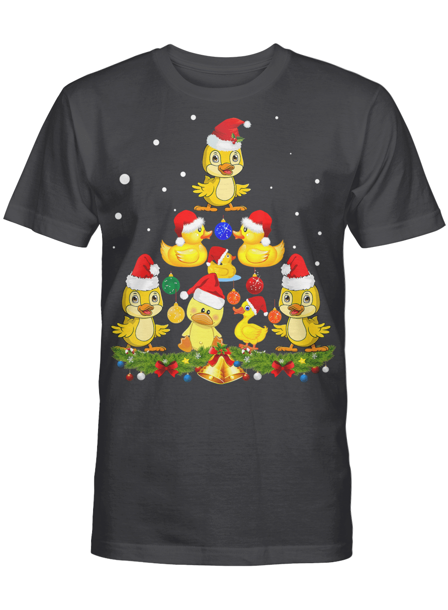 AmazeStyleZ Santa’s Reindeer, Ugly Christmas Sweater, Christmas Gift Ideas, Duck Christmas Tree Shirt T-Shirt