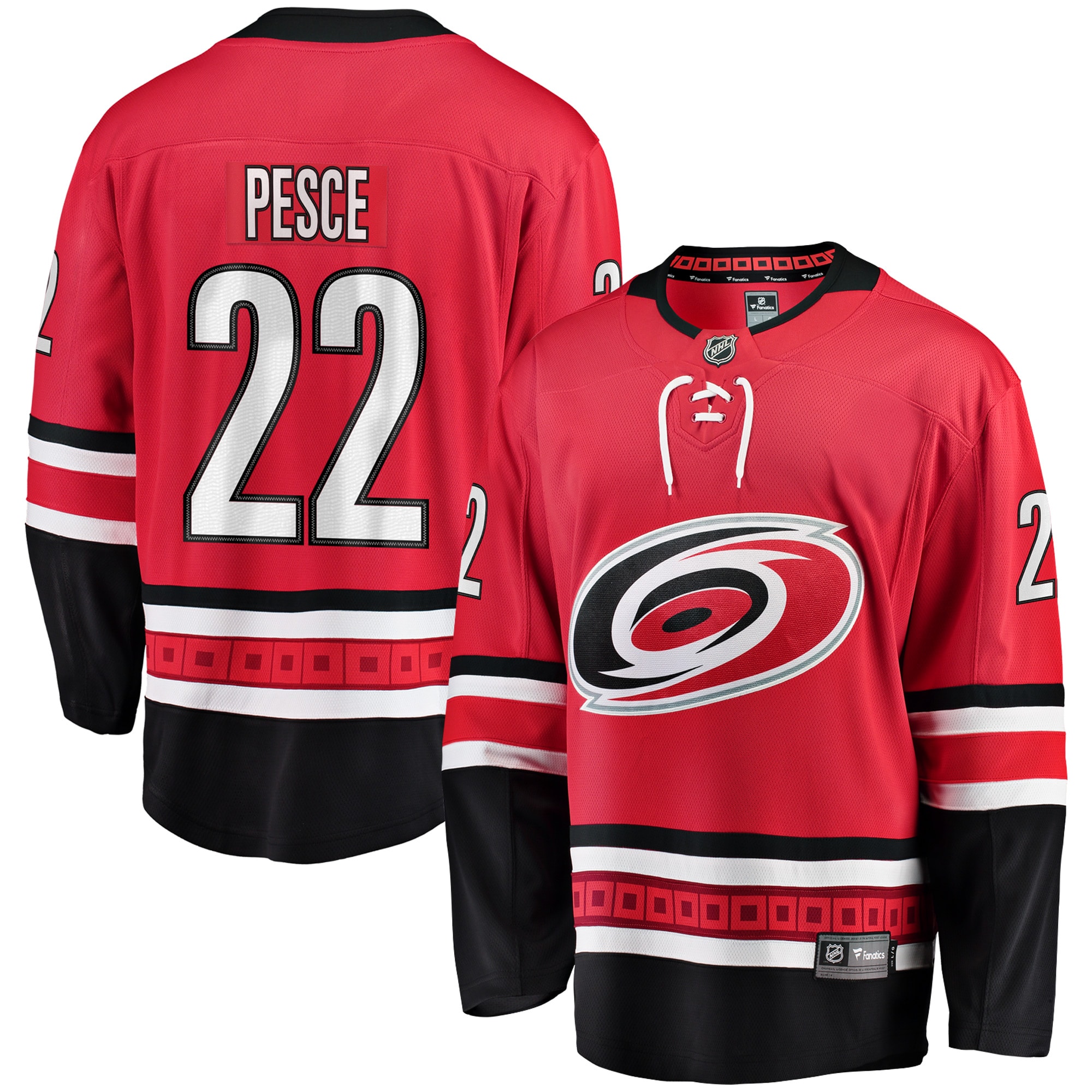 Men's Carolina Hurricanes Brett Pesce Red Alternate Breakaway Player Jersey